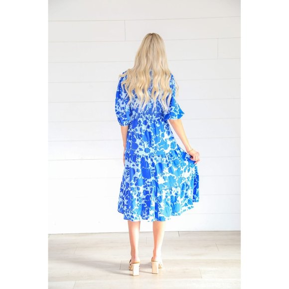 Madison Floral Smocked Midi Dress - Picture 2 of 3